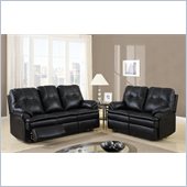 Global Furniture USA 1078 Motion 2 Piece Sofa Set in Black Microfiber