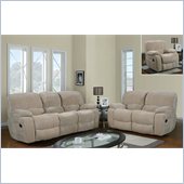 Global Furniture USA 2007 Reclining 3 Piece Sofa Set in Champion Froth