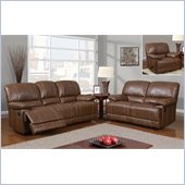 Global Furniture USA 9963 Reclining 3 Piece Sofa Set in Rodeo Brown