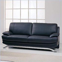 Global Furniture USA Williams Black Leather Sofa