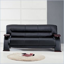 Global Furniture USA Sherman Black, Brown, Cappuccino or Burgundy Leather Sofa