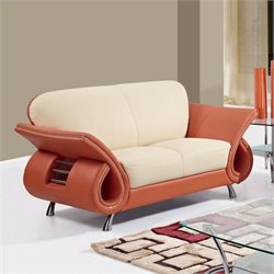 Global Furniture USA Charles Leather Loveseat