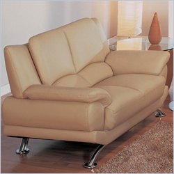 Global Furniture USA Edwards Beige Leather Loveseat