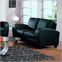 Global Furniture USA Wilson Black Leather Loveseat