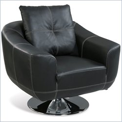 Global Furniture USA Minh Club Chair in Black Leather