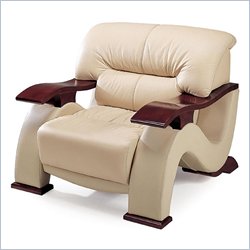 Global Furniture USA Sherman White Leather Club Chair