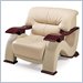 Global Furniture USA Sherman White Leather Club Chair