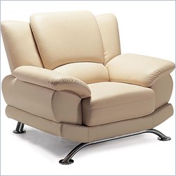 Global Furniture USA Edwards Beige Leather Club Chair