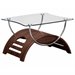 Global Furniture USA Sweeney Glass End Table in Mahogany Finish