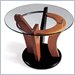 Global Furniture USA Neville Round Glass End Table in Natural Finish