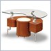 Global Furniture USA Dontai Glass End Table in High Gloss Cherry Finish