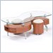 Global Furniture USA Dontai Glass Top Coffee Table in Matte Natural Finish