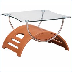 Global Furniture USA Sweeney Glass End Table in Natural Finish