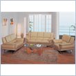 Global Furniture USA Edwards 3-Piece Beige Leather Sofa Living Room Set