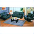 Global Furniture USA Edwards 3-Piece Black Leather Sofa Living Room Set