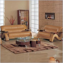 Global Furniture USA Sherman 3-Piece Leather Sofa Living Room Set