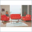 Global Furniture USA Edwards 3-Piece Red Leather Sofa Living Room Set