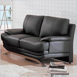Global Furniture USA Williams Black Leather Loveseat