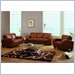 Global Furniture USA Wilson Brown 3-Piece Leather Sofa Living Room Set