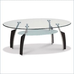 Global Furniture USA Francis Black Coffee Table with Frosted Glass Top