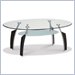 Global Furniture USA Francis Black Coffee Table with Frosted Glass Top