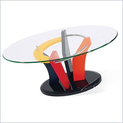 Global Furniture USA Neville Oval  Glass Top Coffee Table