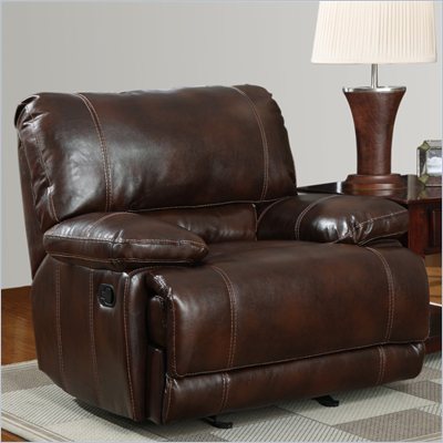 Global Furniture USA 1953 Glider Recliner Chair in Brown Leather