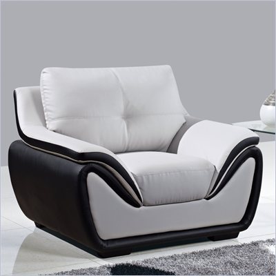 Global Furniture USA 3250 Bonded Leather Chair in Grey/Black