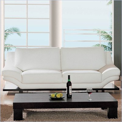 Global Furniture USA 757 Series White Leather Sofa