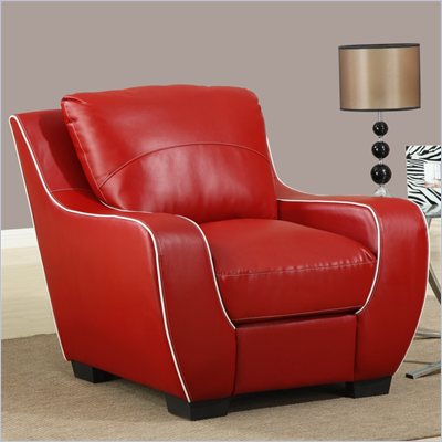 Global Furniture USA 8080 Chair in Red with White Welt