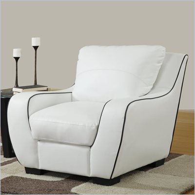Global Furniture USA 8080 Chair in White with Black Welt