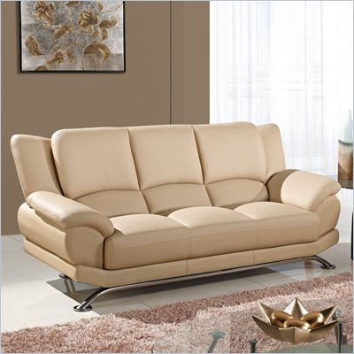 Global Furniture USA 9908 Sofa in Cappuccino with Chrome Legs