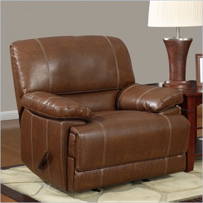Global Furniture USA 9963 Rocker Recliner Chair in Rodeo Brown Bonded Leather