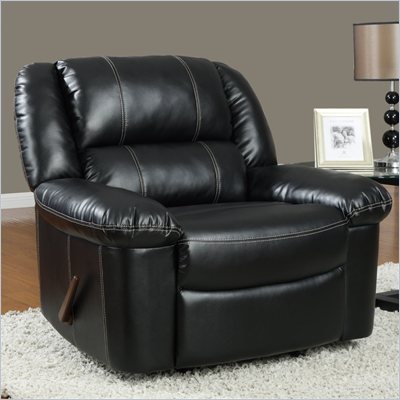 Global Furniture USA 9966 Rocker Recliner Chair in Black Leather