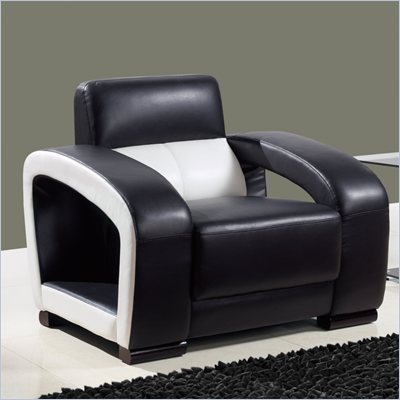 Global Furniture USA A199 Ultra Bonded Leather Chair in Black/White