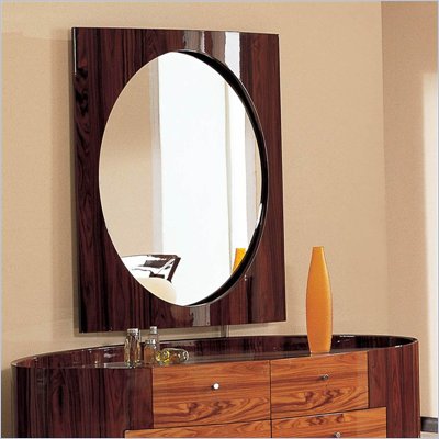 Global Furniture USA B92 Round Mirror in Cherry