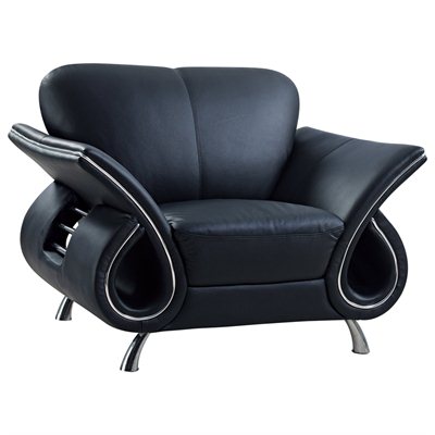 Global Furniture USA Charles Black Leather Club Chair