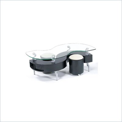 Global Furniture USA Dontai Free Form Glass Top Coffee Table 