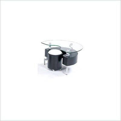 Global Furniture USA Dontai Glass and Black End Table