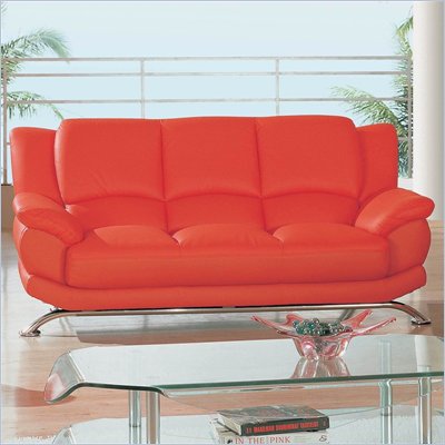 Leather Sofa Chairs on Global Furniture Usa Edwards Red Leather Sofa 9908 438 S