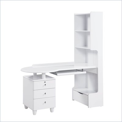 Global Furniture USA Emily Kids Study Desk in White