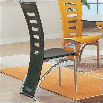 Leather Furniture Review on Global Furniture Usa Neville Leather Dining Side Chair In Black