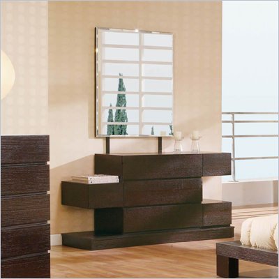 Global Furniture USA Soho Dresser and Mirror Set in Wenge