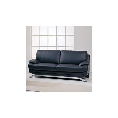 Global Furniture USA Williams Black Leather Sofa