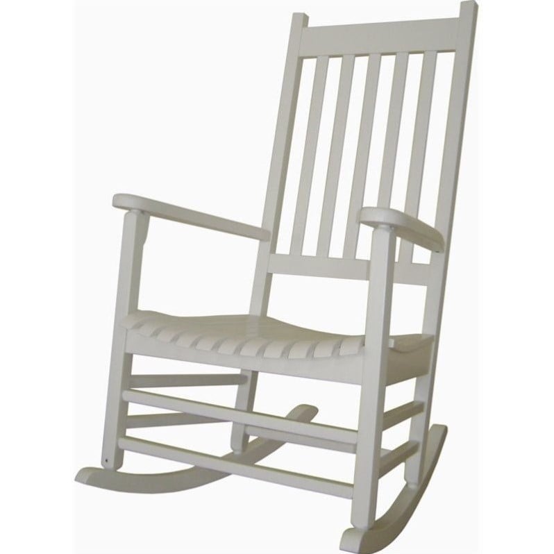 International Concepts Solid Wood Porch Rocker in White