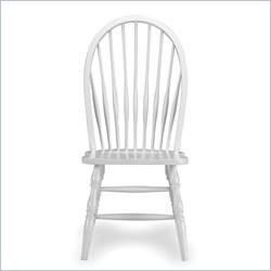 International Concepts Simply Linen Tall Windsor Wood Side Chair in White Linen Finish