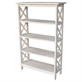 International Concepts Unfinished Wood X-Sided 4 Tier Bookcase