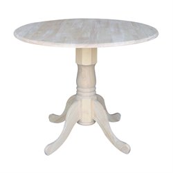 International Concepts Unfinished 36 Round Dual Drop Leaf  Dining Table
