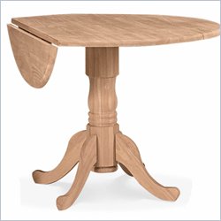 International Concepts Round Dual Drop Leaf Casual Dining Table in Spice Finish