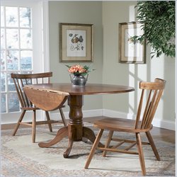 International Concepts 42 Round Dual Drop Leaf Dining Table in Soft Cherry